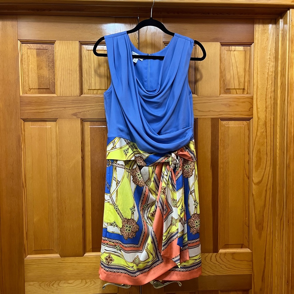 Ivy & Blue maggy boutique draped front dress with scarf skirt